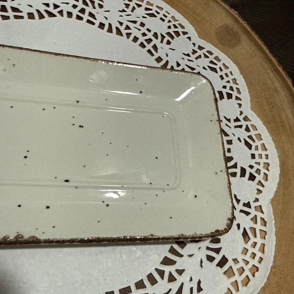 J&G Meakin Lifestyle Rectangular Serving Tray England Speckled Oven-to-Tableware